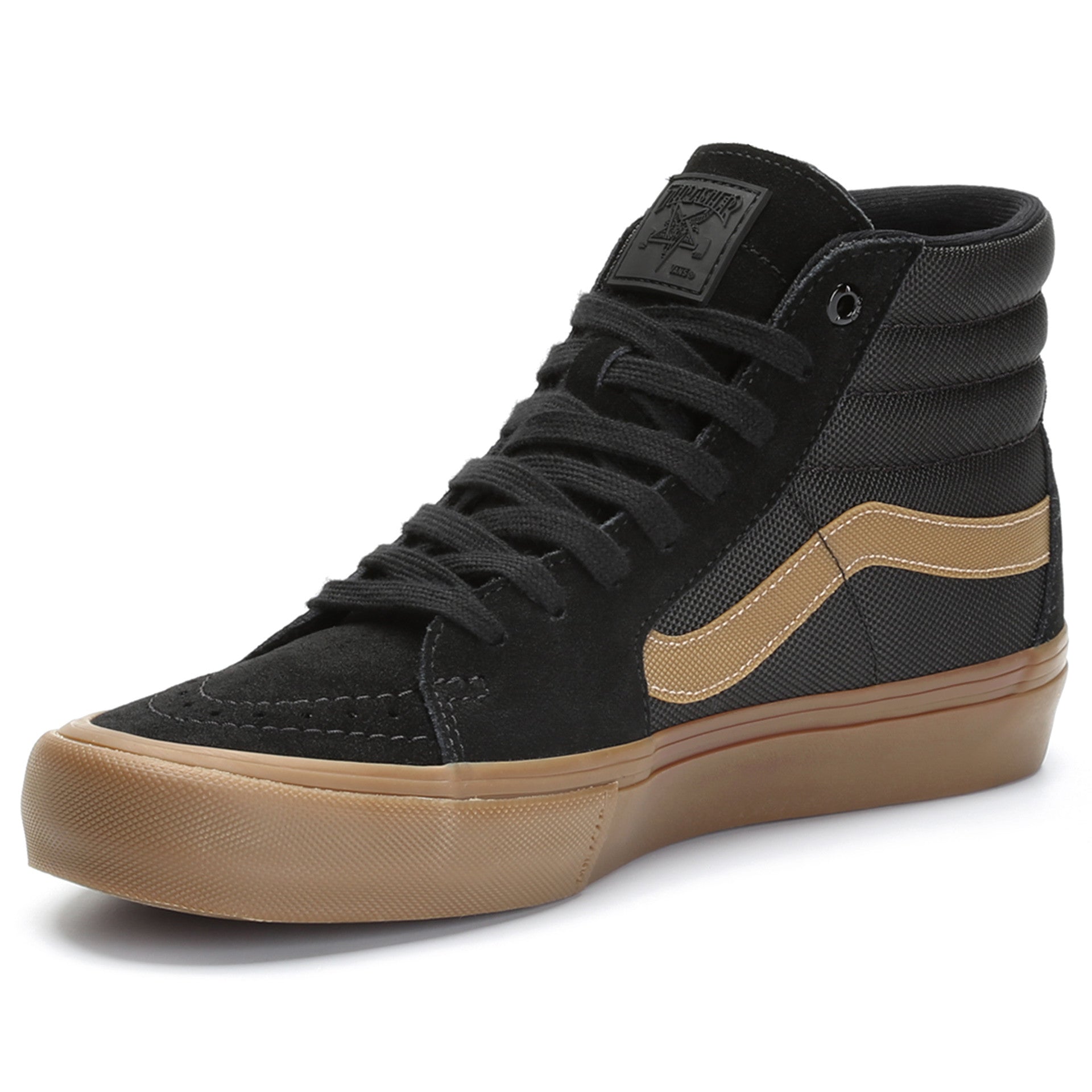 vans x thrasher sk8 hi pro black gum