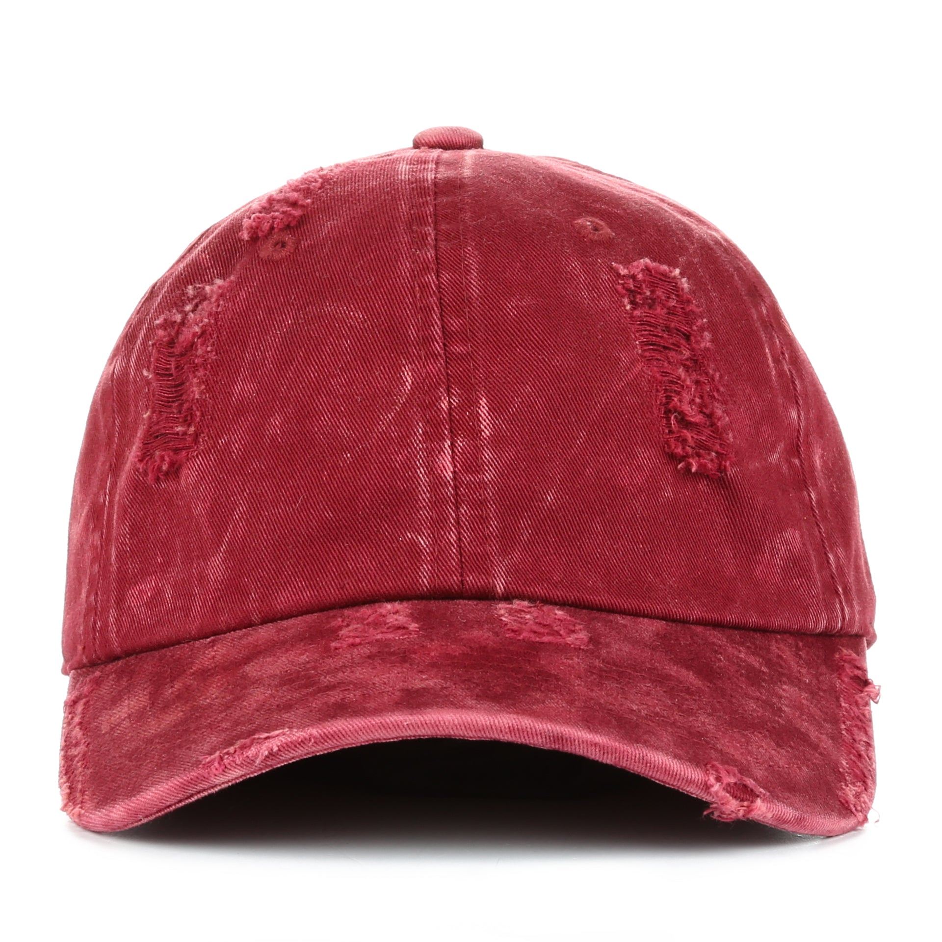 red distressed dad hat