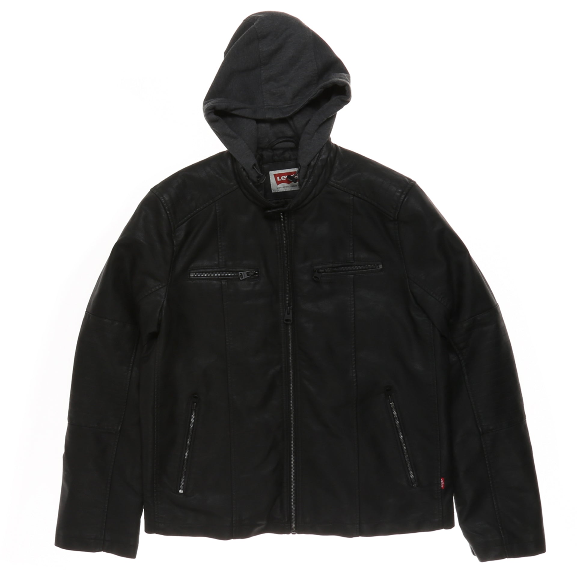 Levi's Faux Leather Hooded Jacket - Black - New Star