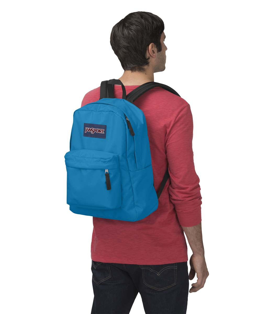 blue jansport backpack