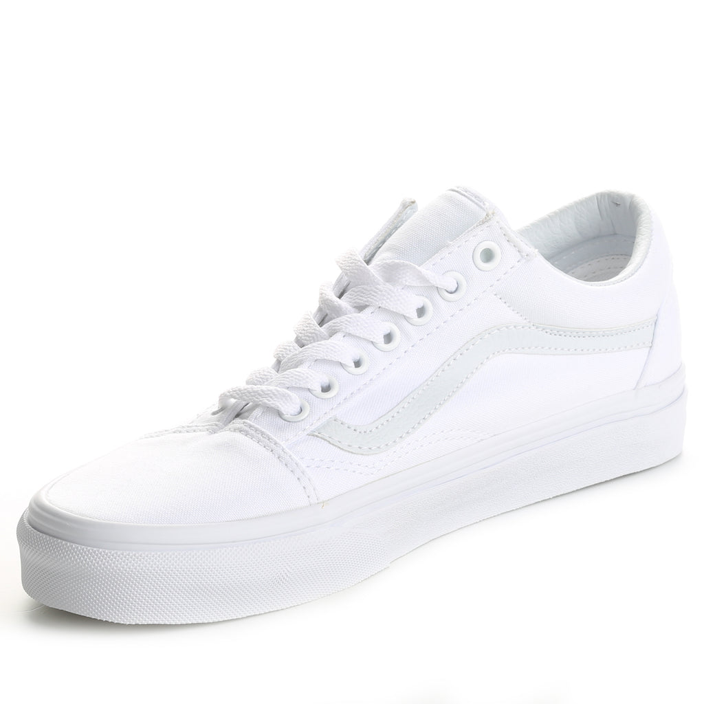 white canvas vans old skool