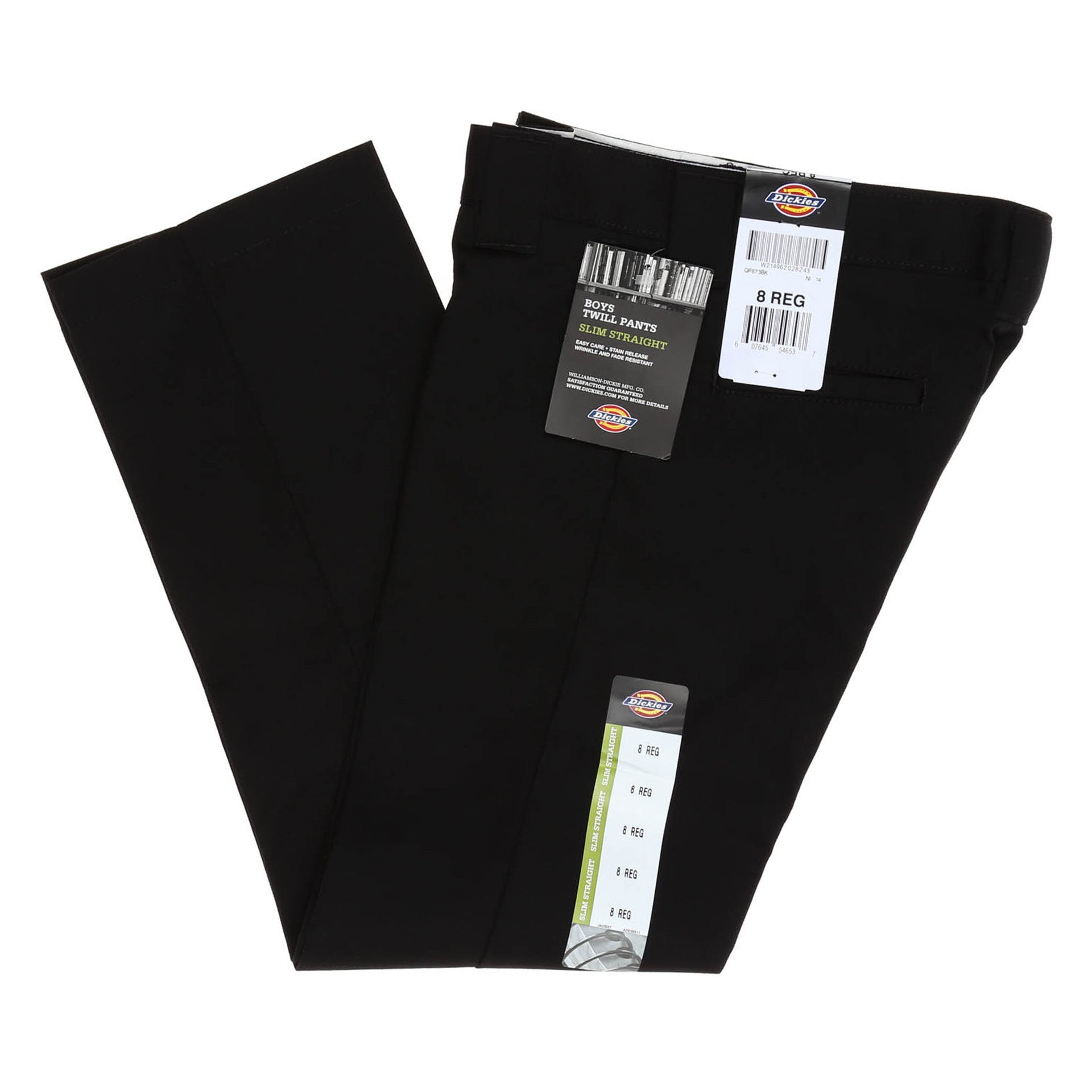 Dickies Boys' Slim Staight Pants - Black - New Star