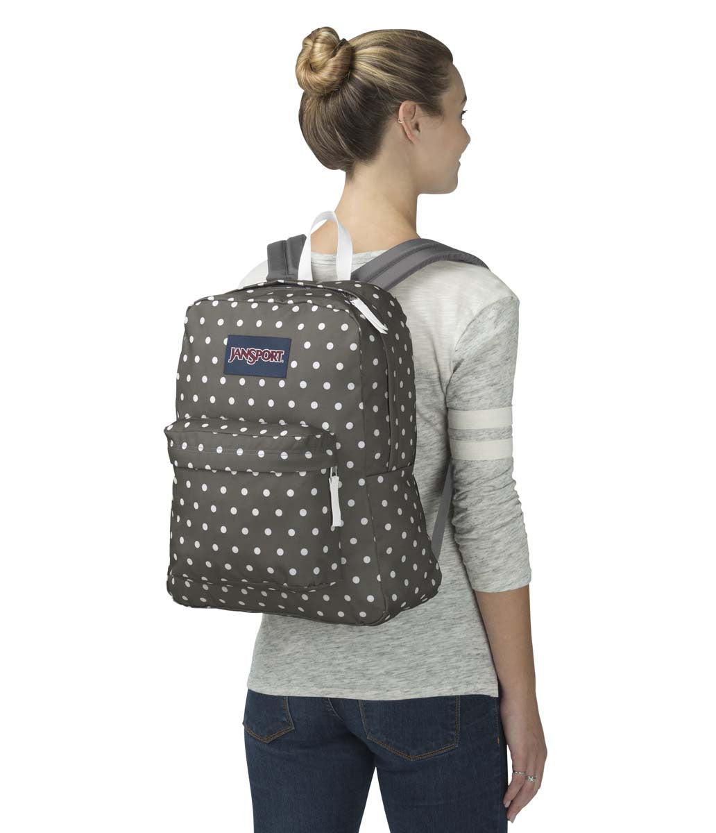 JANSPORT Superbreak Backpack - Shady Grey/White Dots - New Star