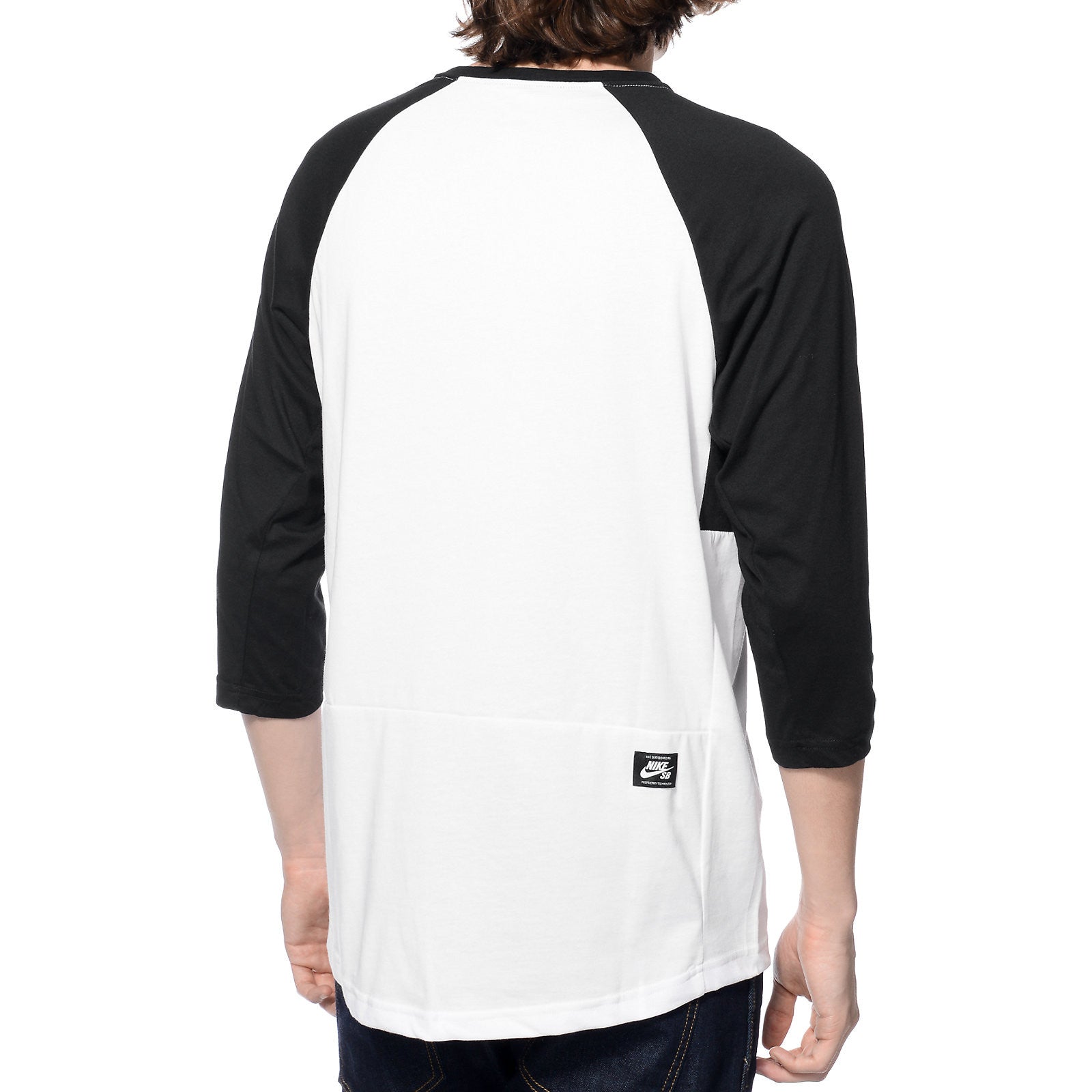 Fahrenheit Discurso Elocuente Nike SB Henley Baseball T-Shirt - White/Black - New Star