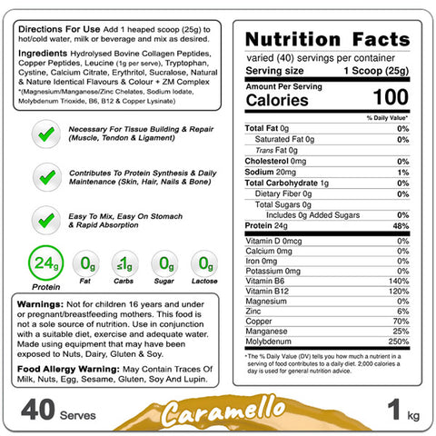 Caramello Nutrition Facts