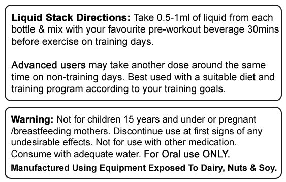 Liquid Stack Directions & Warnings