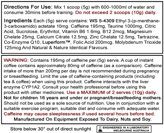 MethyShred 3 - Physique Formula Ingredients & Warnings