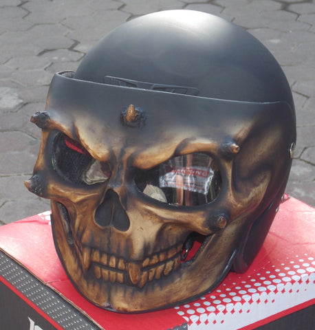 Monster Helmet Antique Brown DOT – Custom Airbrush Helmet