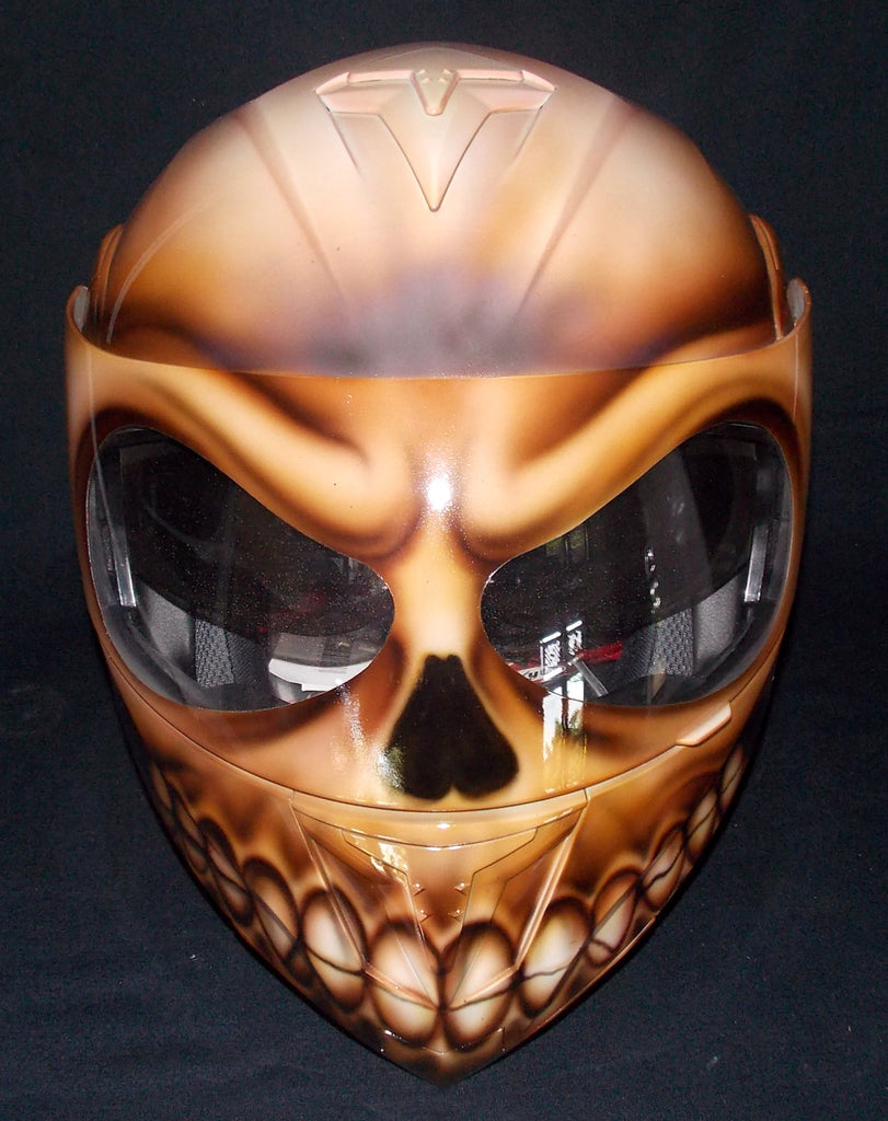 Flaming Zombie Skull  Walking Death Custom  Helmet Custom  