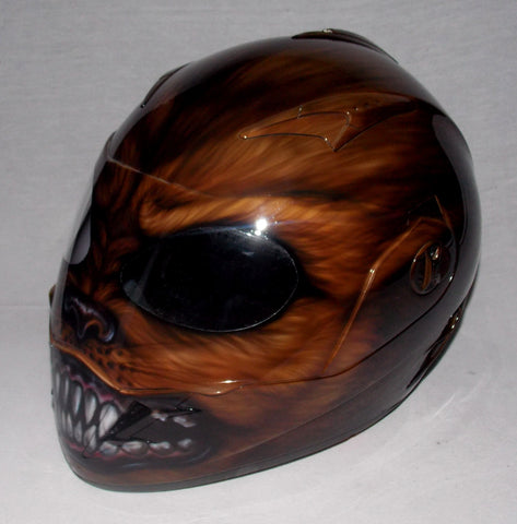 Werewolf Dog Lycan Creature Motorcycle Airbrushed Super Bike Helmet