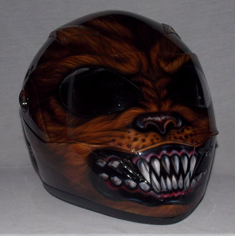 Werewolf Dog Lycan Creature Motorcycle Airbrushed Super Bike Helmet