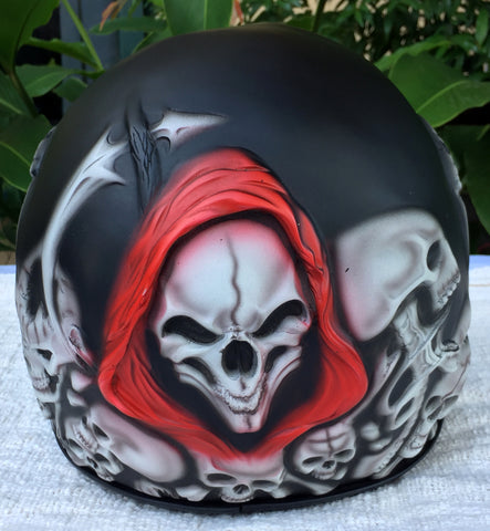 Black Death Ghost Rider Grim Reaper Motorcycle Helmet – Custom Airbrush