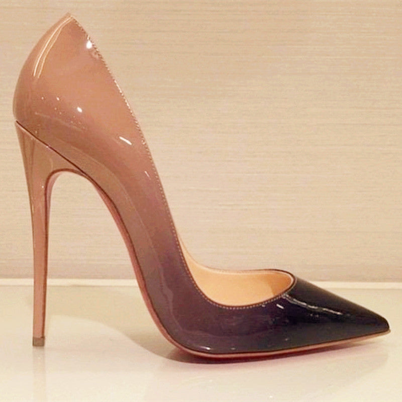 Patent Leather Ombre Paint High Heel 