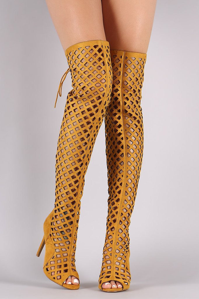 thigh high diamond boots