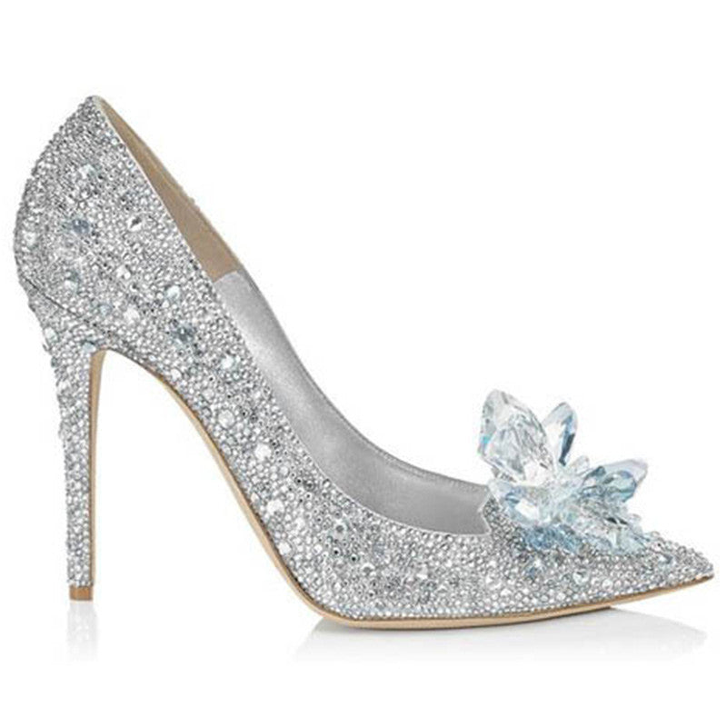 high heel crystal shoes