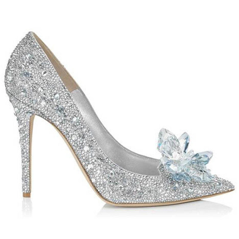 high heels with crystals