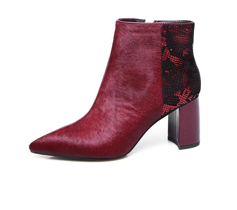 snake leather ankle boots