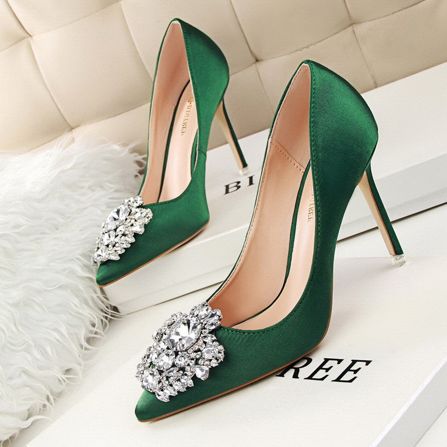 rhinestone high heel shoes