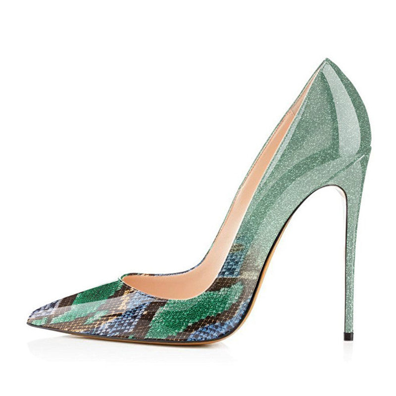 Ombre/Green Snake Ombre Patent Leather 