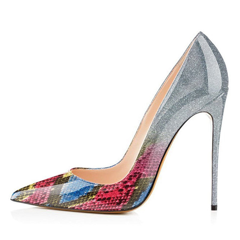 silver ombre heels