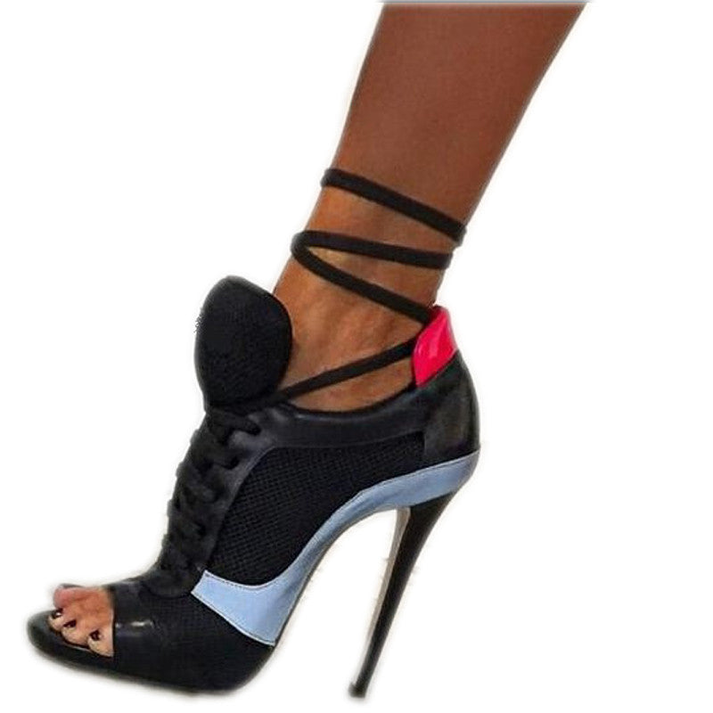 roman lace up heels