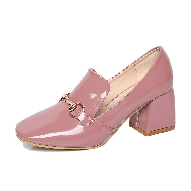 Boss Lady Patent Leather Chunky Heel 