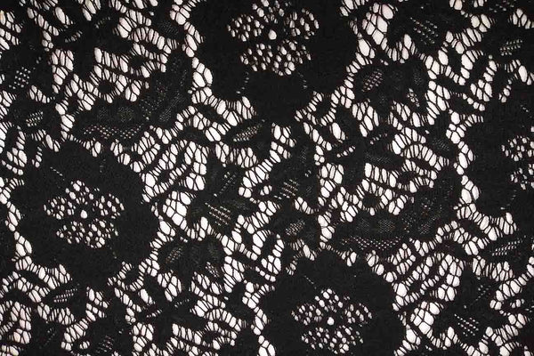 Stretchy Black Lace Material | Rainbow Fabrics Sydney