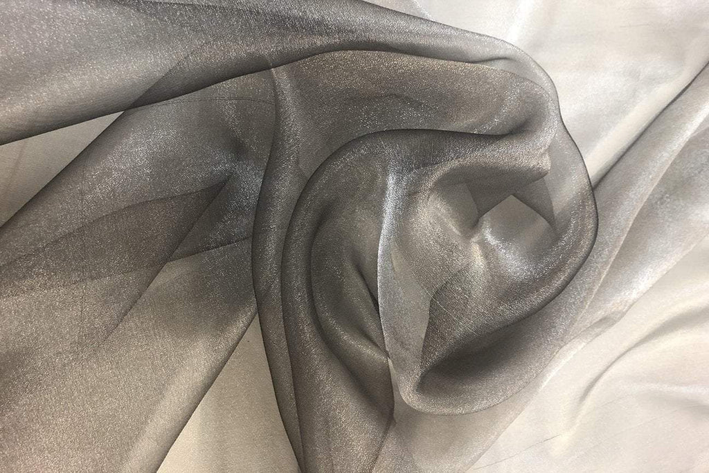 Grey Plain Crystal Organza Fabric | Rainbow Fabrics Sydney