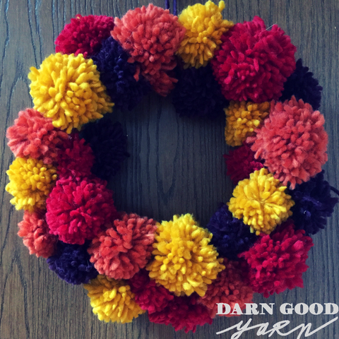 Thanksgiving Pom Pom Wreath