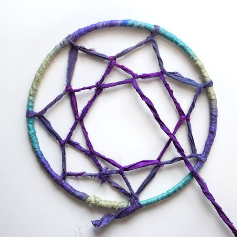 How to Make a Recycled Sari Silk Ribbon Dream Catcher – Darn Good Yarn