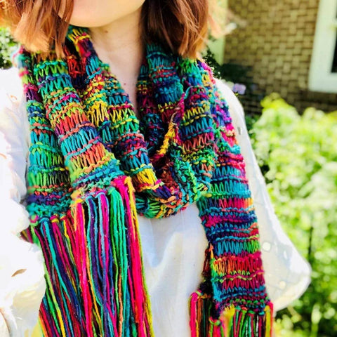 Begginer's Knitting Kit: Rainbow Iris Scarf