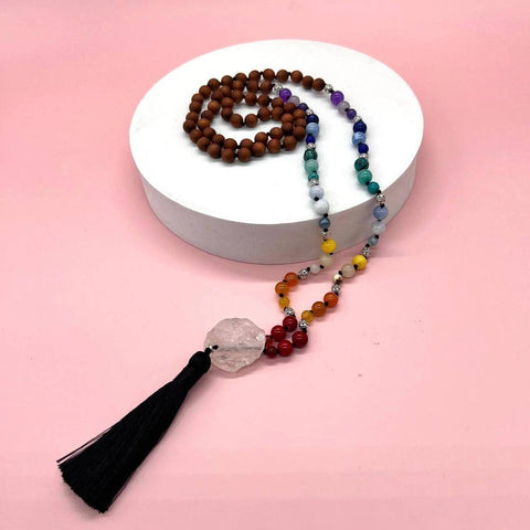 Chakra beaded necklace, spiritual stocking stuffer idea