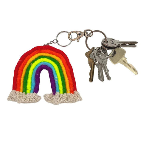 Funny gift ideas for white elephant exchange: Cute rainbow keychain.