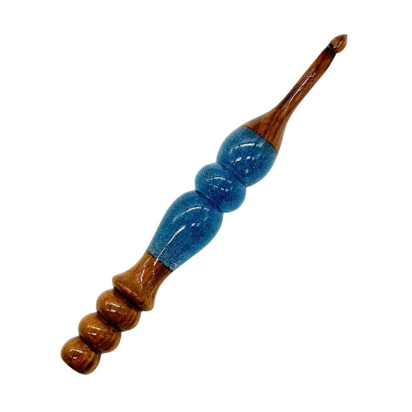 Wood & Resin Handcrafted Crochet Hooks:: "Jal" 7mm crochet hook