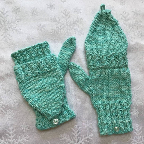 Easy convertible mittens knitting kit