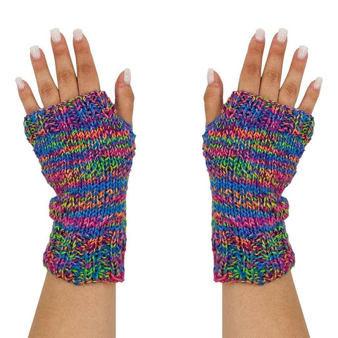 Easy knit and crochet fingerless mitten pattern and project kit.