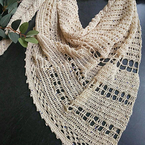 A beautiful, easy crochet shawl pattern from Darn Good Yarn.