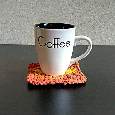 Thanksgiving crochet decor: placemat and coaster project kit.