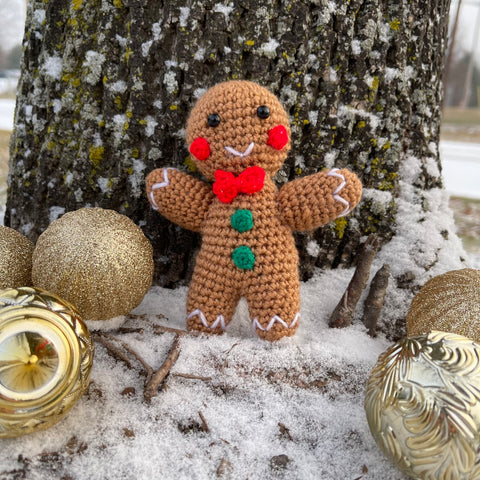 Darn Good Yarn DIY Gingerbread Man Knit or Crochet Amigurumi Kit