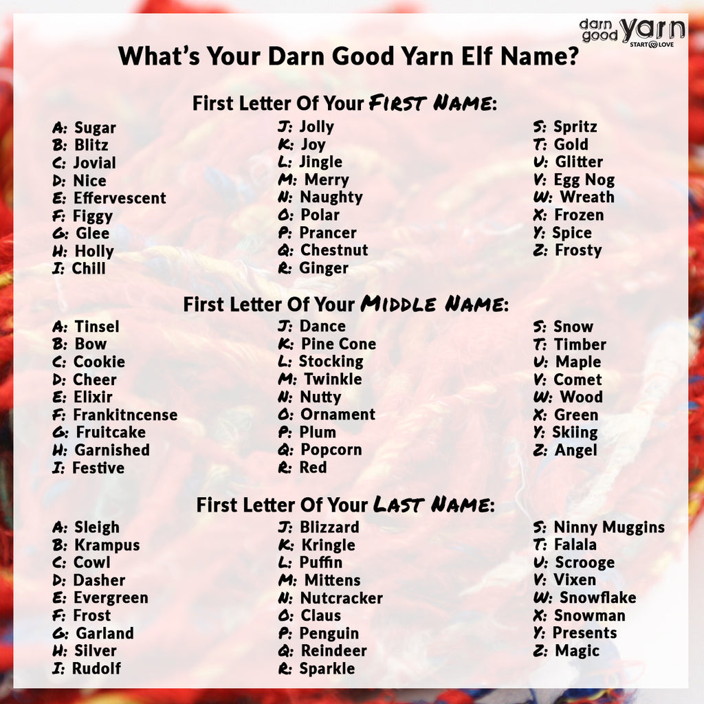 What's Your Darn Good Yarn Elf Name?