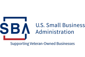 U.S. SBA logo with Supporting Veteran-Owned Businesses written below the logo.