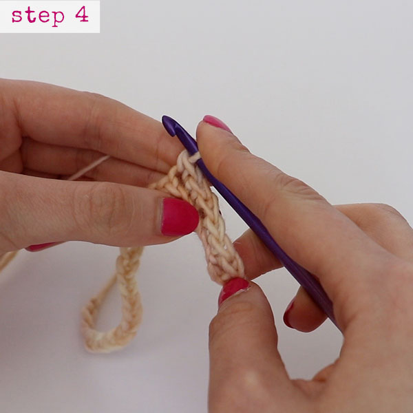 Step 4- Single Crochet Chevron Stitch