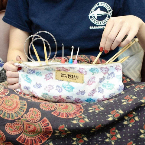 Crochet hook and knitting needle carrying case, stocking stuffer for crafters.