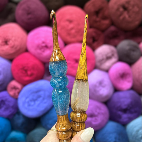 Elemental Elegance: Wood & Resin Crochet Hooks I Darn Good Yarn