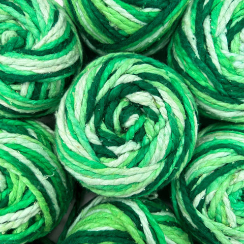 Darn Good Yarn of the Month March: Waikato Hills, an ombre green 2-ply worsted weight recycled silk yarn