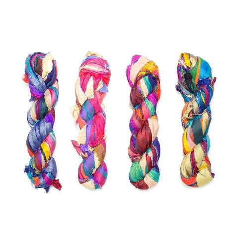 Silk ribbon yarn, soft yarns that aren't itchy.