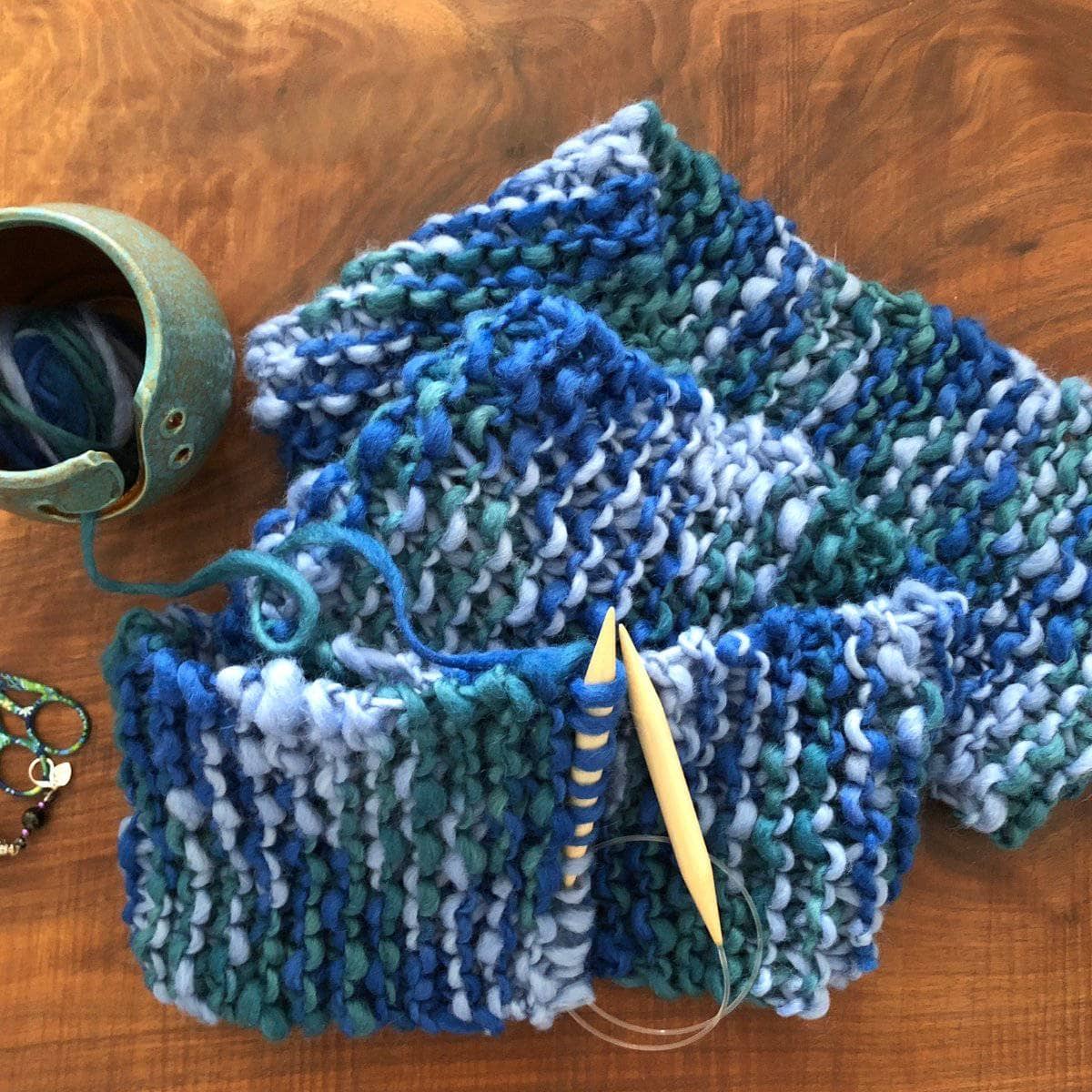 Blue Ridge Blanket Scarf Knitting Kit Darn Good Yarn