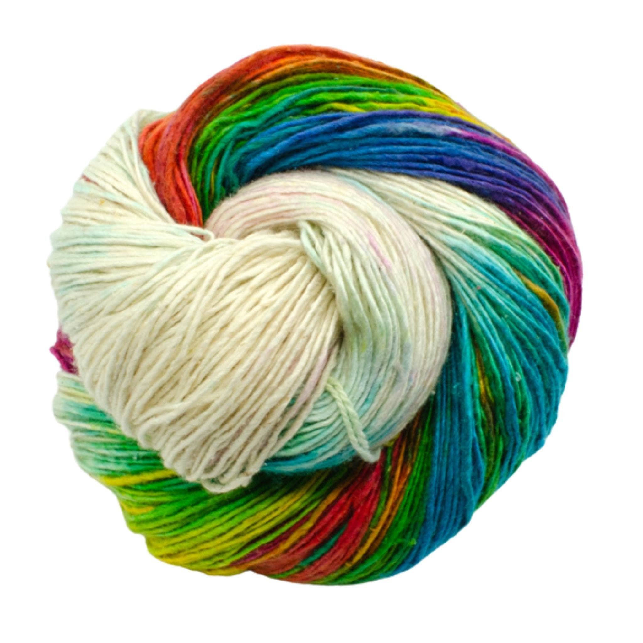 Colorful Sparkling Silk Flat Ribbon Yarn Phantom Dyed Woolen