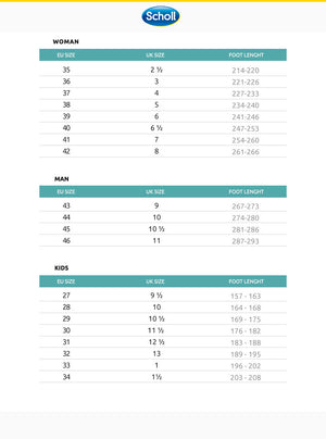 foot size chart in euro