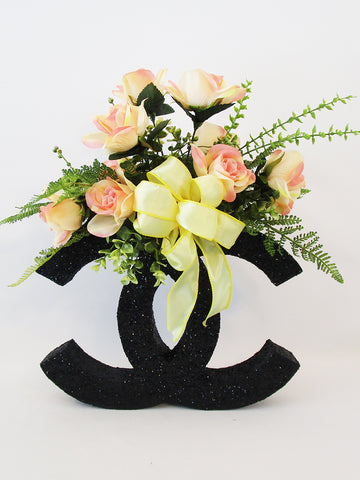 black and pink chanel Chanel inspired centerpiece please visit us